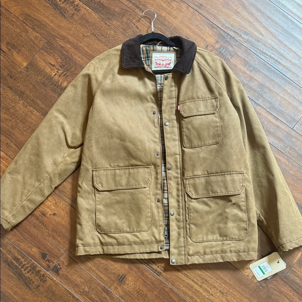 Levi's Brown Military Jacket with Black Collar